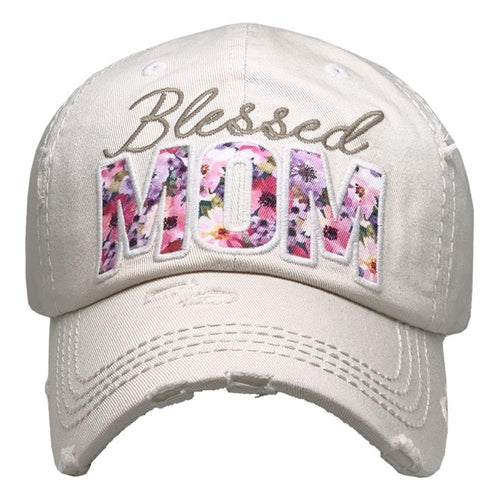 BLESSED MOM HAT - WHITE