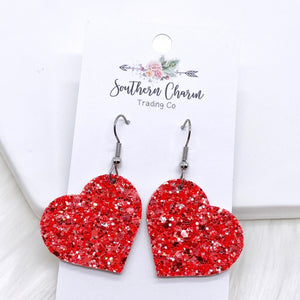 Glitter Heart Earrings