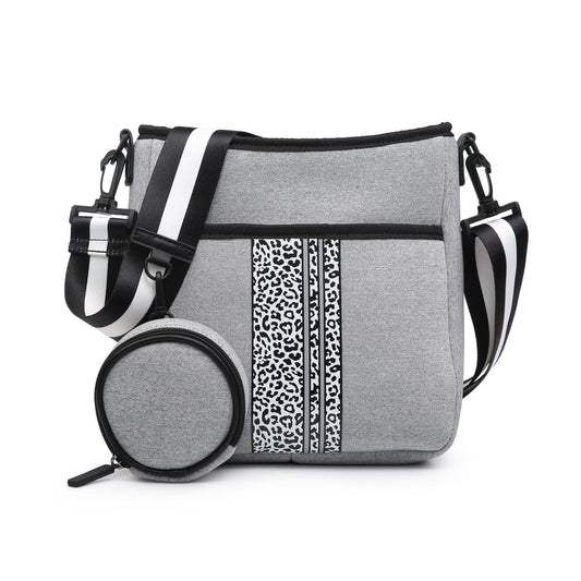 Printed Neoprene Crossbody Bag with Guitar Strap