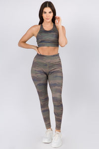 Active Camouflage Leggings with Pocket