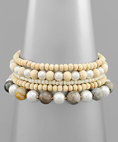 Pearl & Stone Mix Bracelets