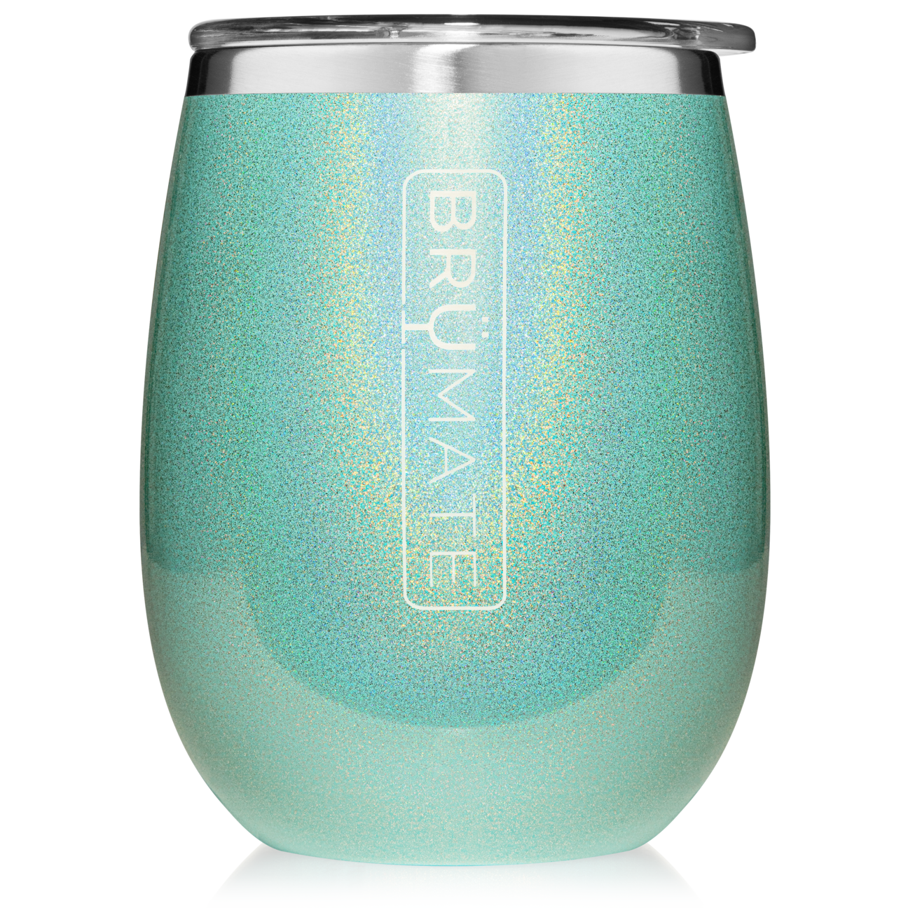 BruMate Uncork'd Wine Tumbler - GLITTER AQUA