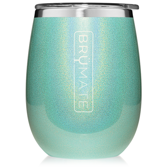 BruMate Uncork'd Wine Tumbler - GLITTER AQUA