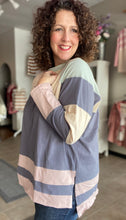 Load image into Gallery viewer, Boxy Color Block Pullover - BLUE GREY