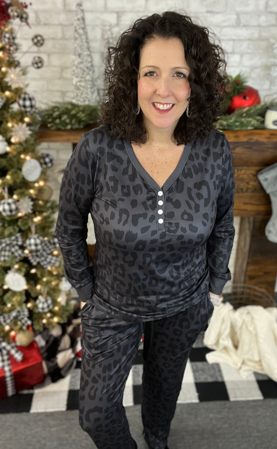 Black Leopard PJ Set