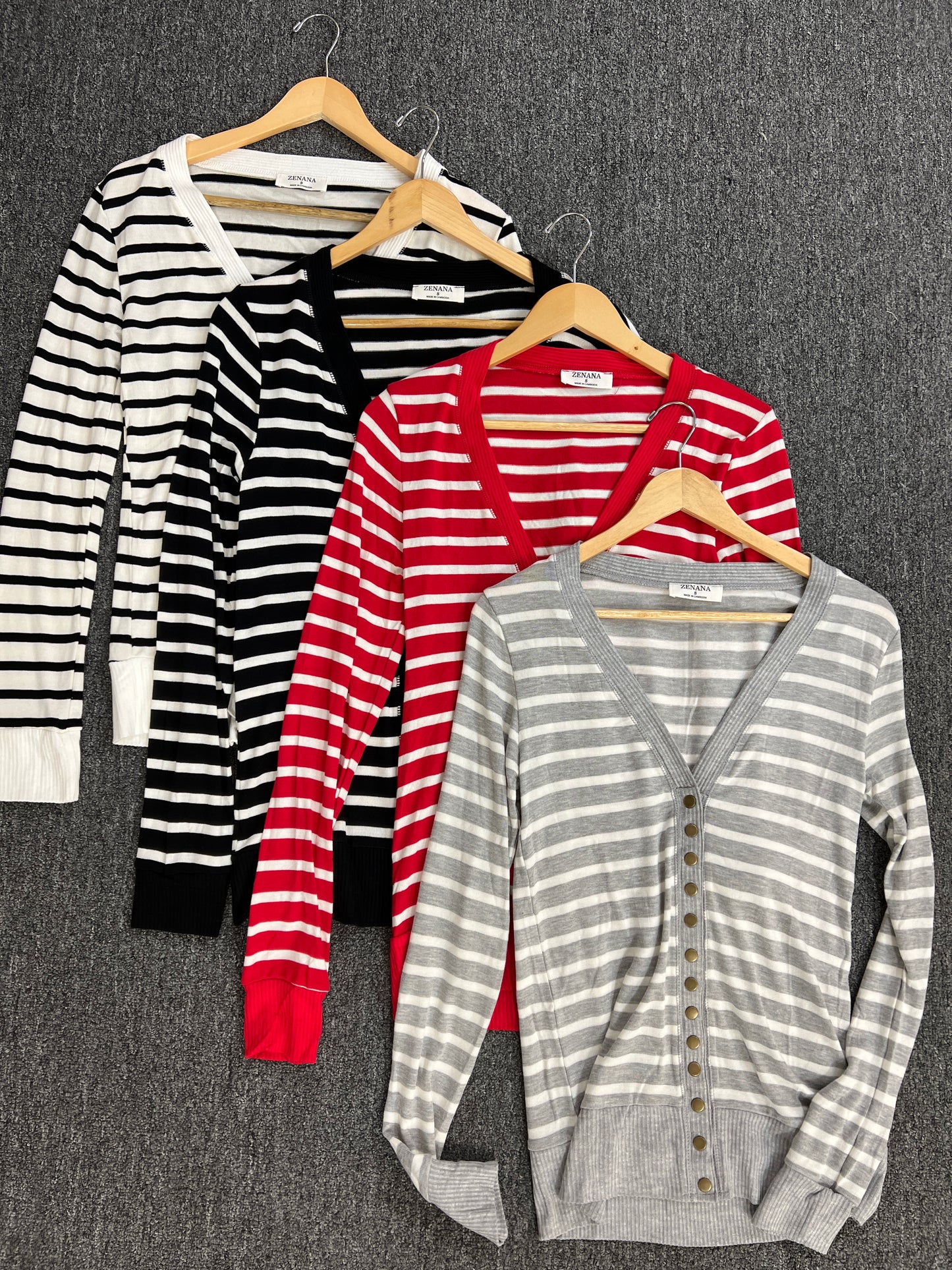 Essential Striped Snap Cardigan