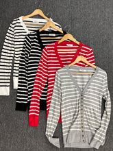 Load image into Gallery viewer, Essential Striped Snap Cardigan