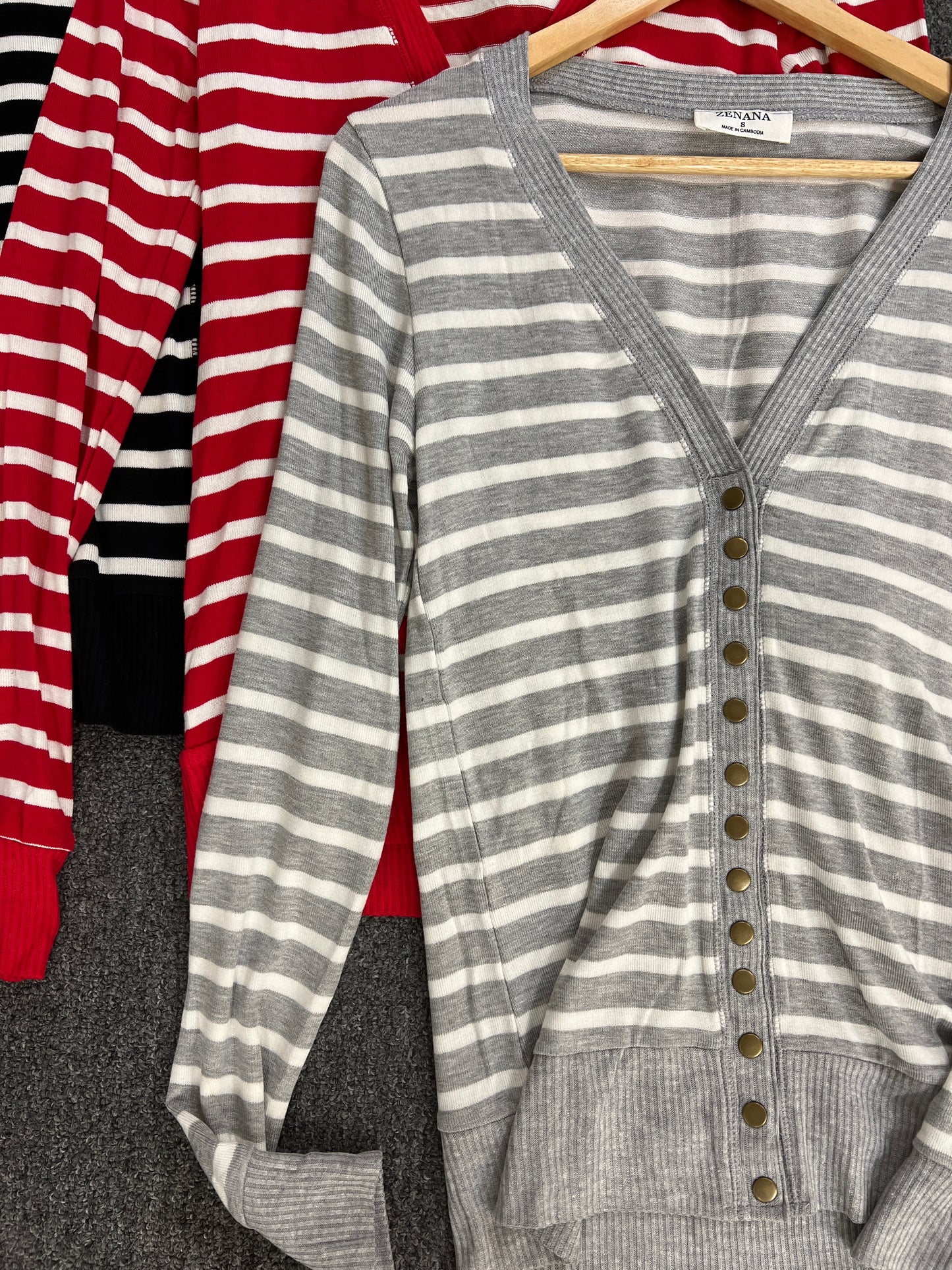 Essential Striped Snap Cardigan