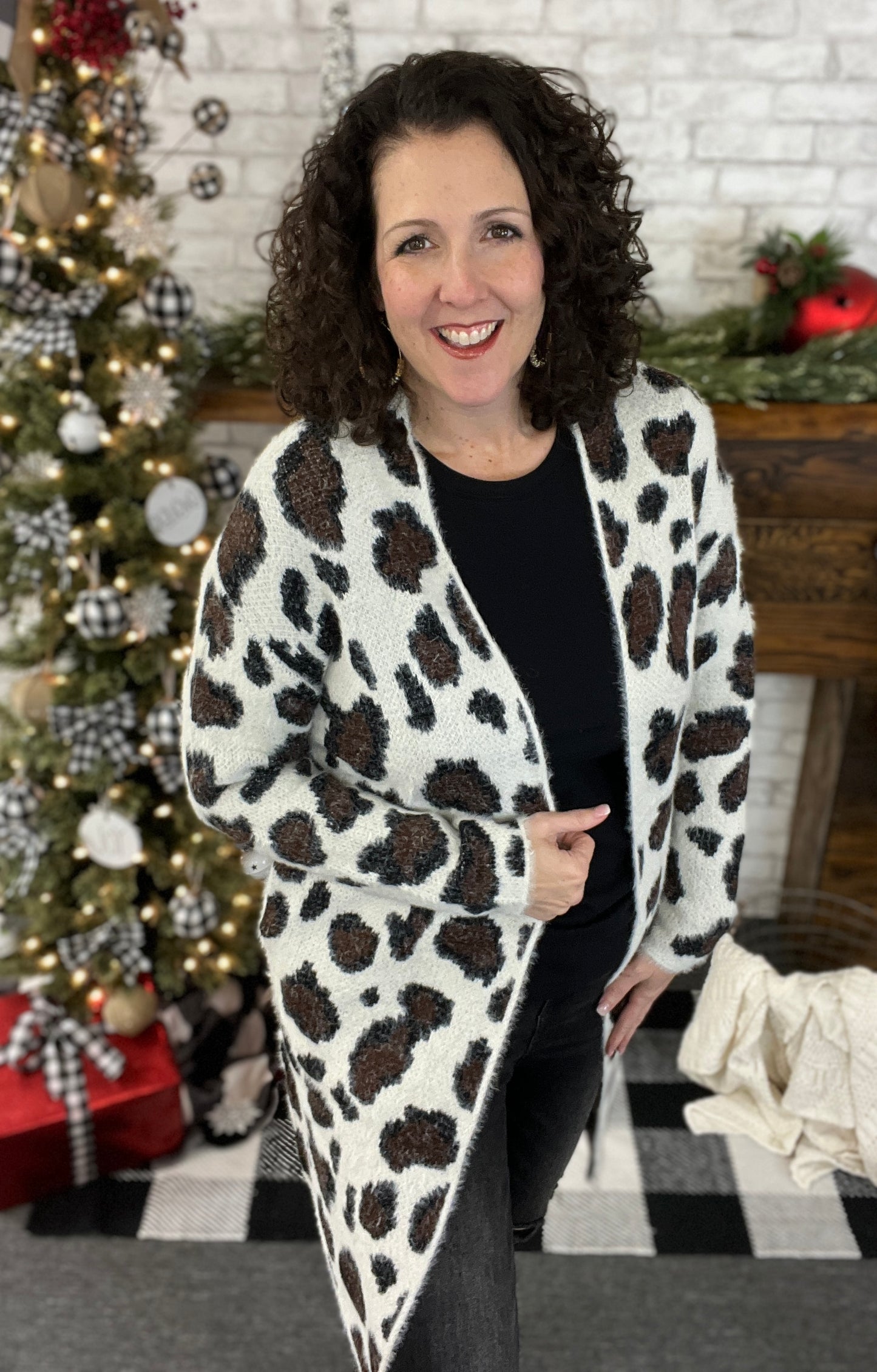 Fuzzy Leopard Cardigan