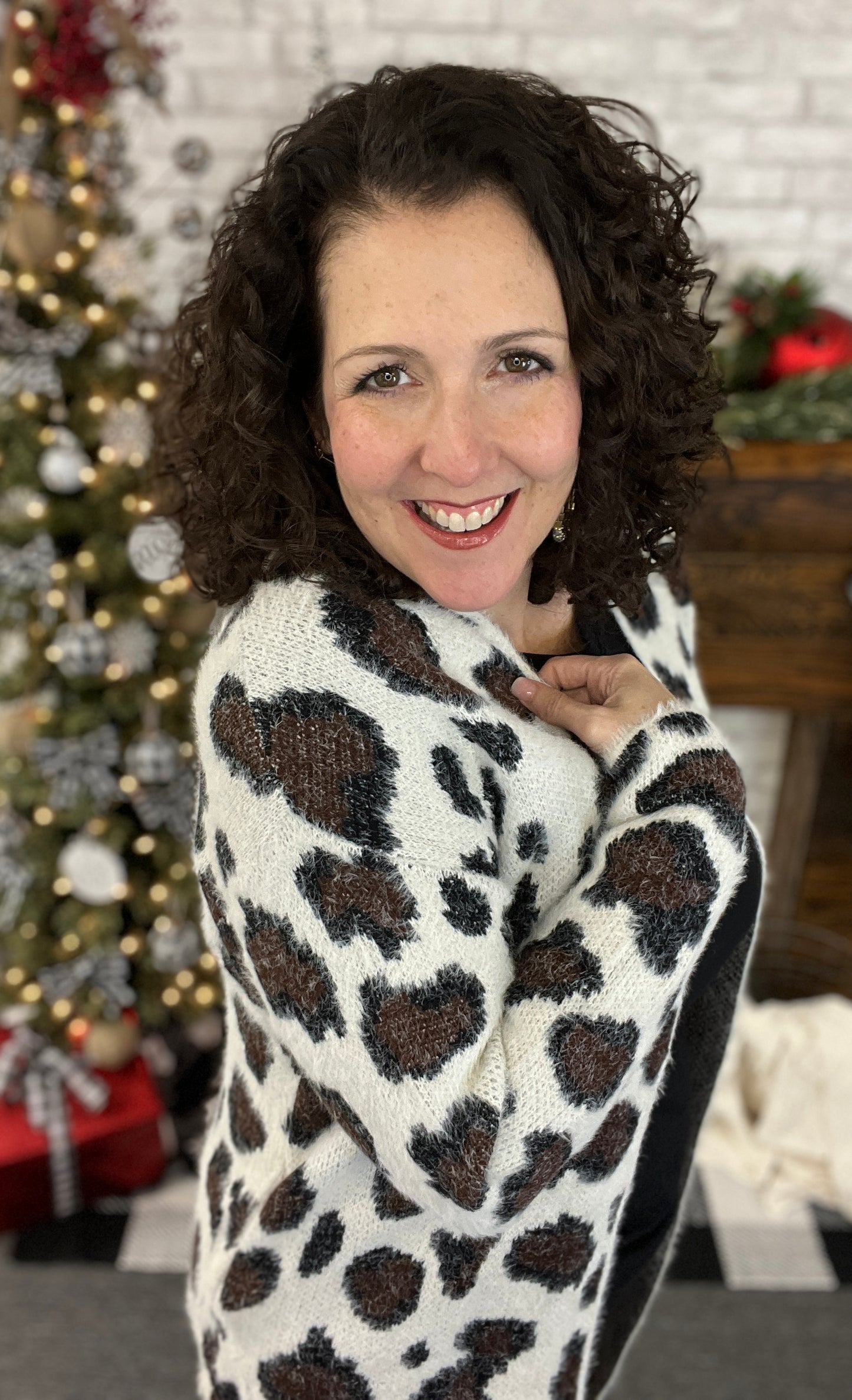 Fuzzy Leopard Cardigan