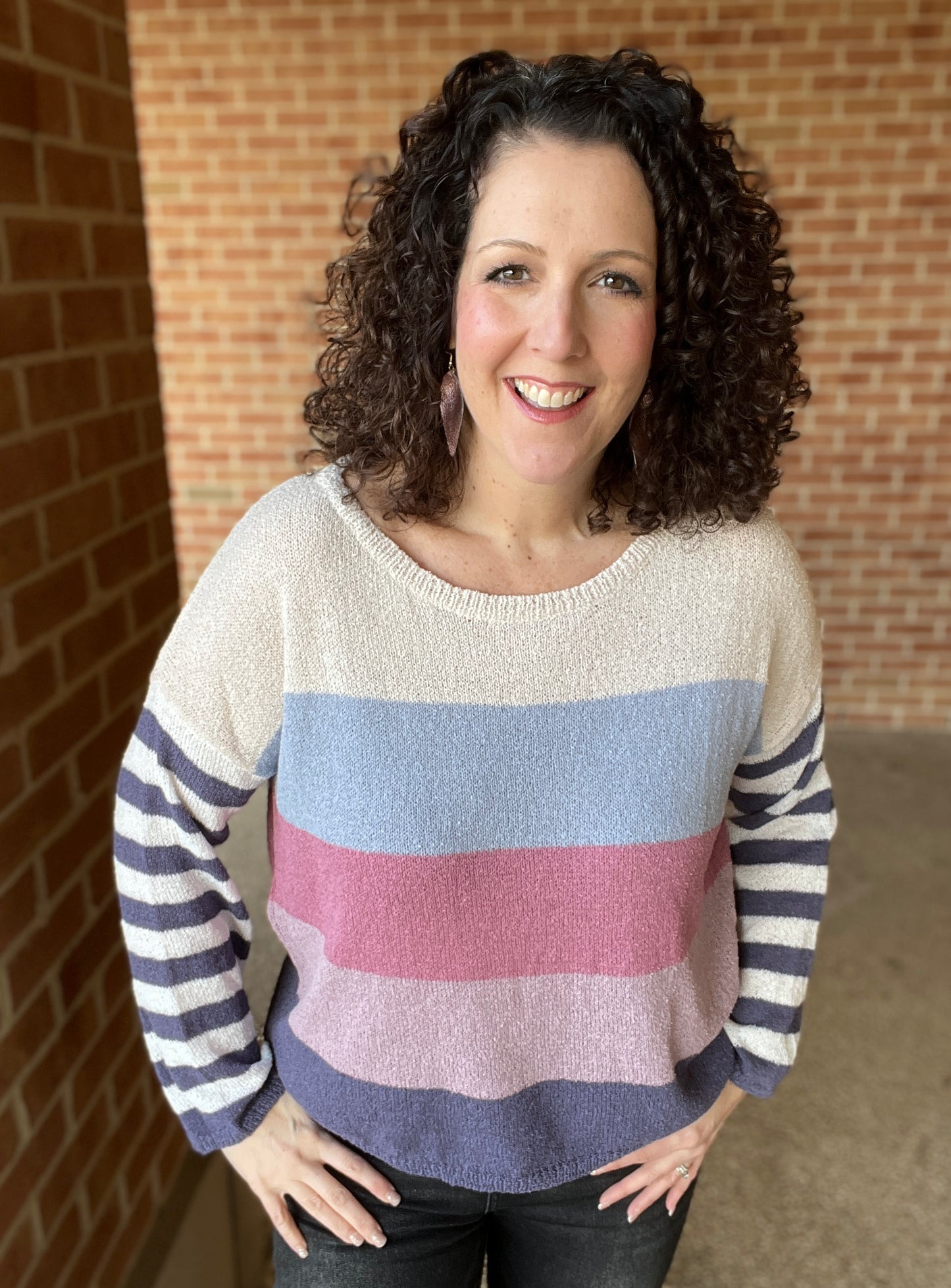 Lavender Striped Sweater