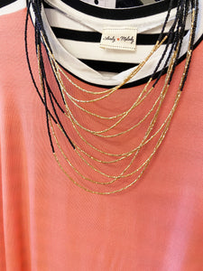 Metal & Bead Layered Necklace