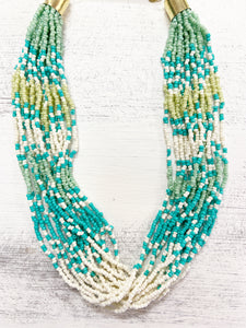 Seed Bead Multi Row Necklace