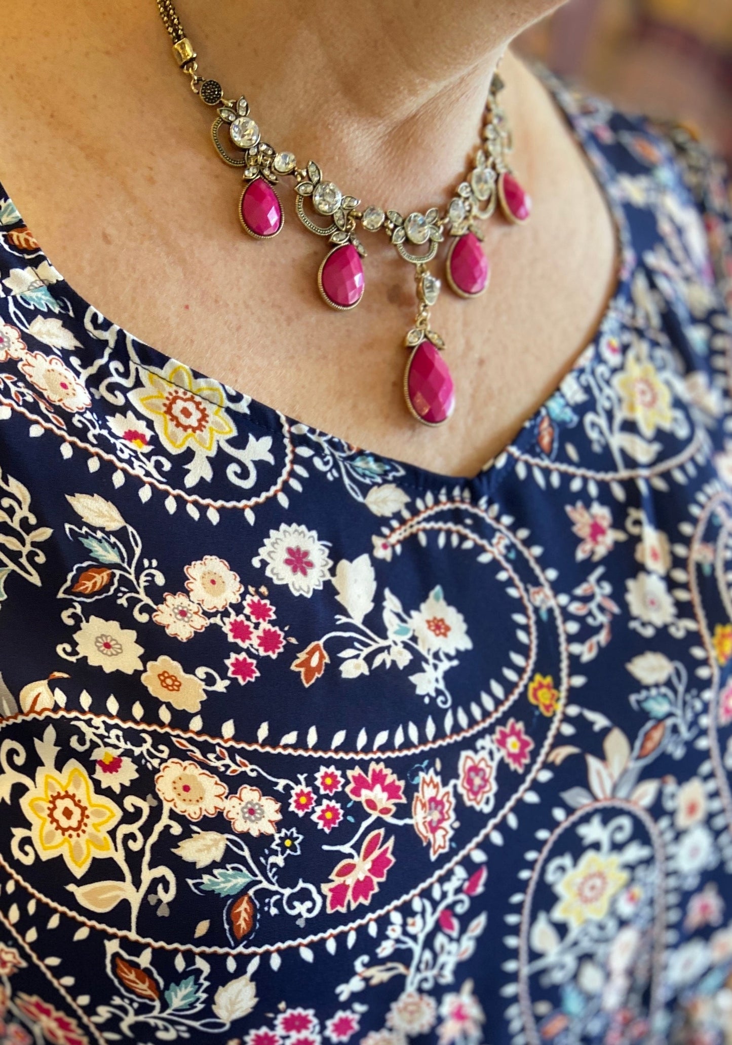 Pink Drop Necklace
