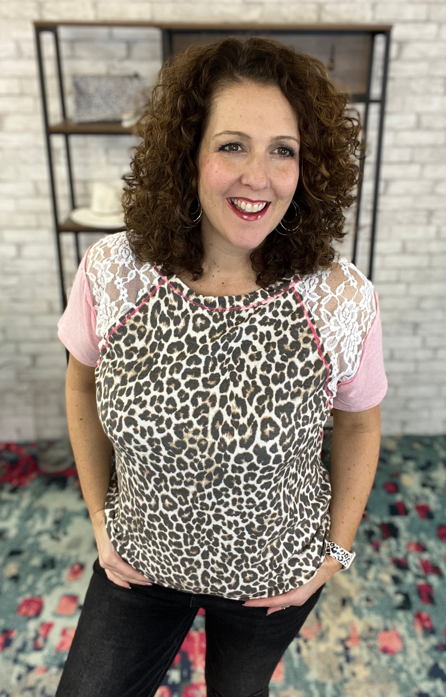 Leopard and Lace Top