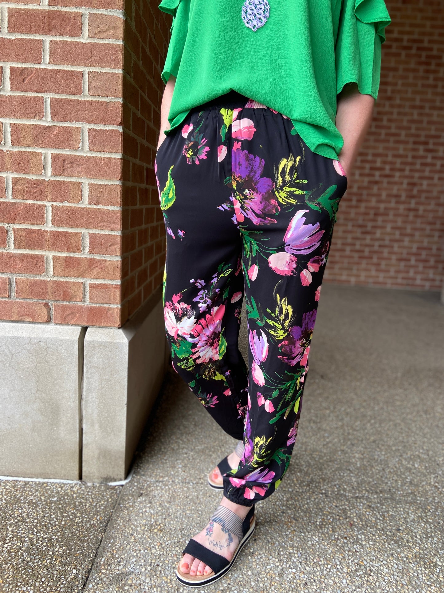 Floral Satin Joggers