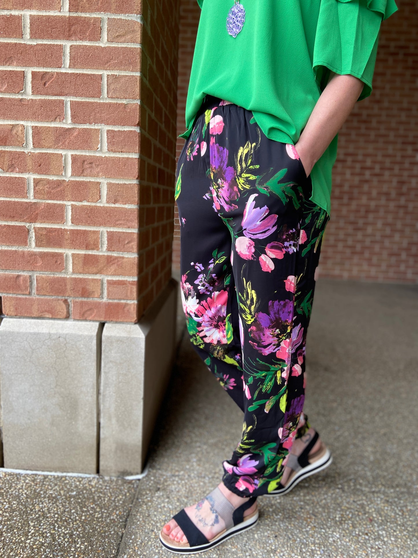 Floral Satin Joggers