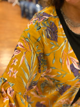 Load image into Gallery viewer, Mustard Palm Kimono with Ruffle Sleeve