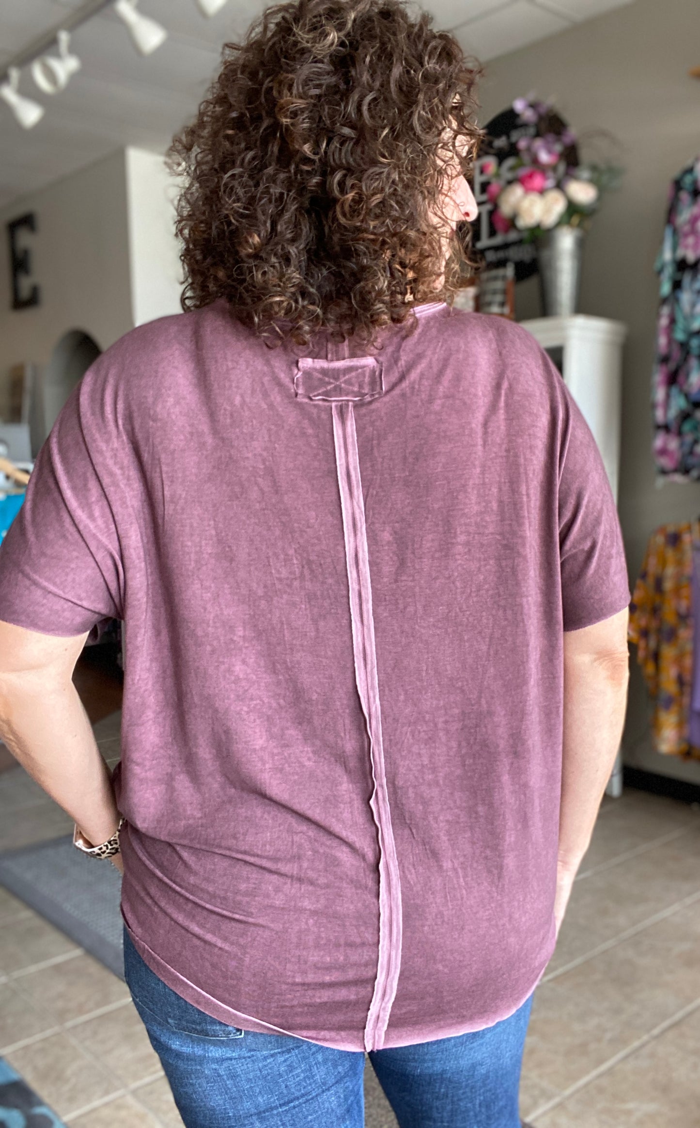 Loose Slinky Top with Raw Edge