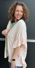 Load image into Gallery viewer, Lightweight Blush Cardigan with Ruffle Sleeve