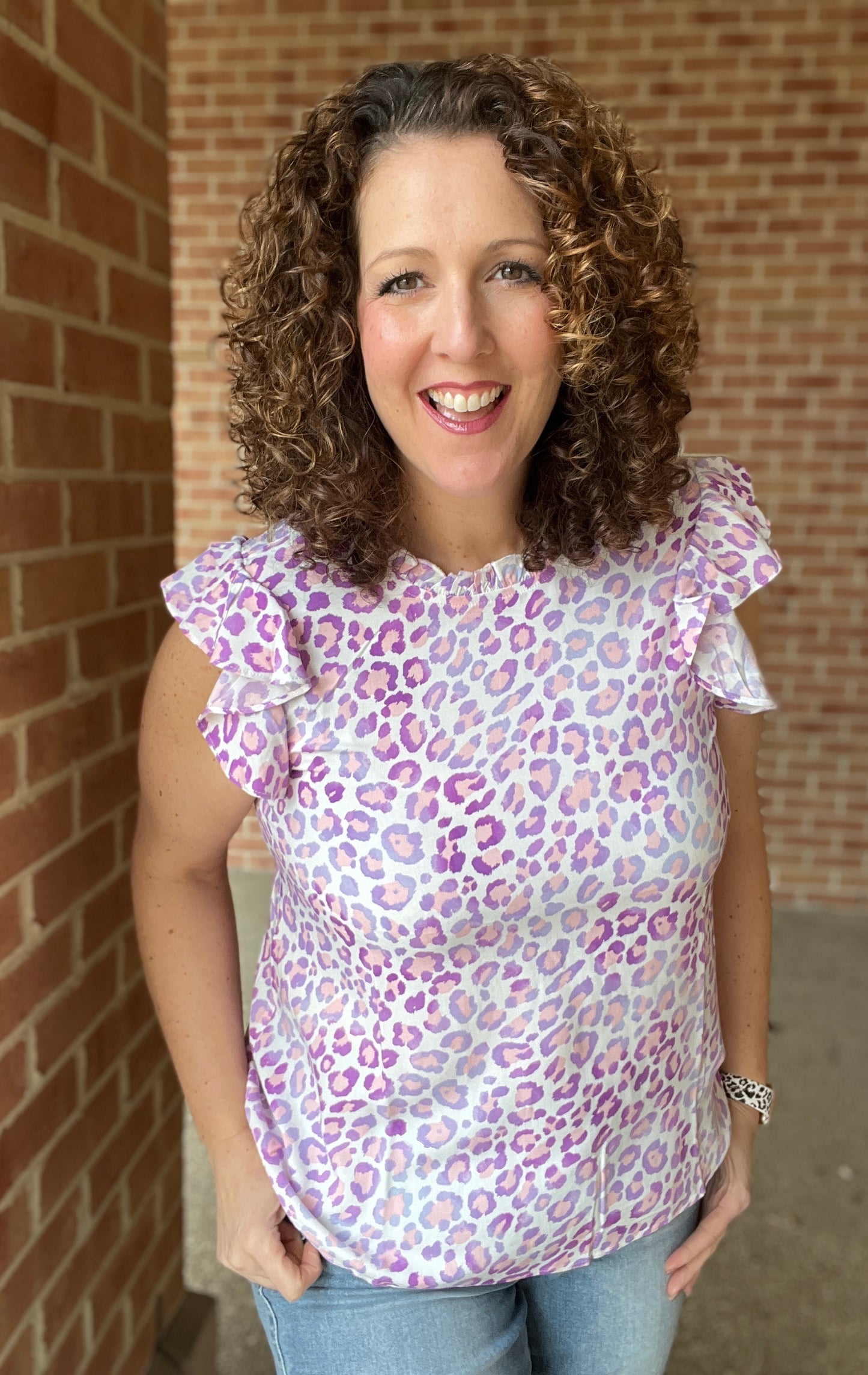 Lavender Ombre Animal Print Top