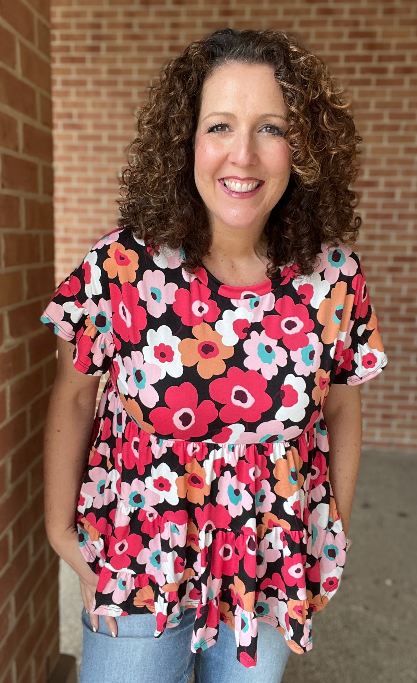 Fun Floral Tiered Top