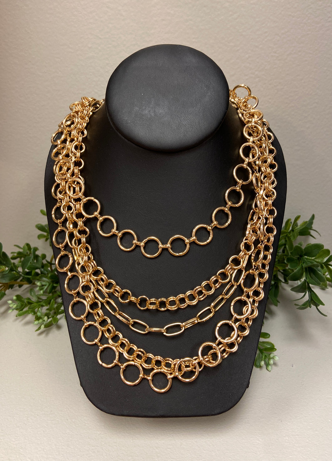 Multi Chain Circle Link Necklace