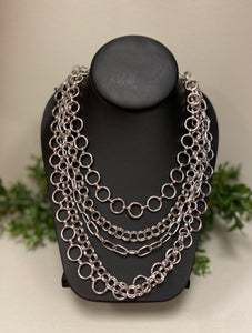 Multi Chain Circle Link Necklace