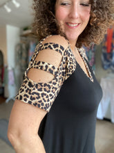Load image into Gallery viewer, Leopard Trim Top with Cut Outs