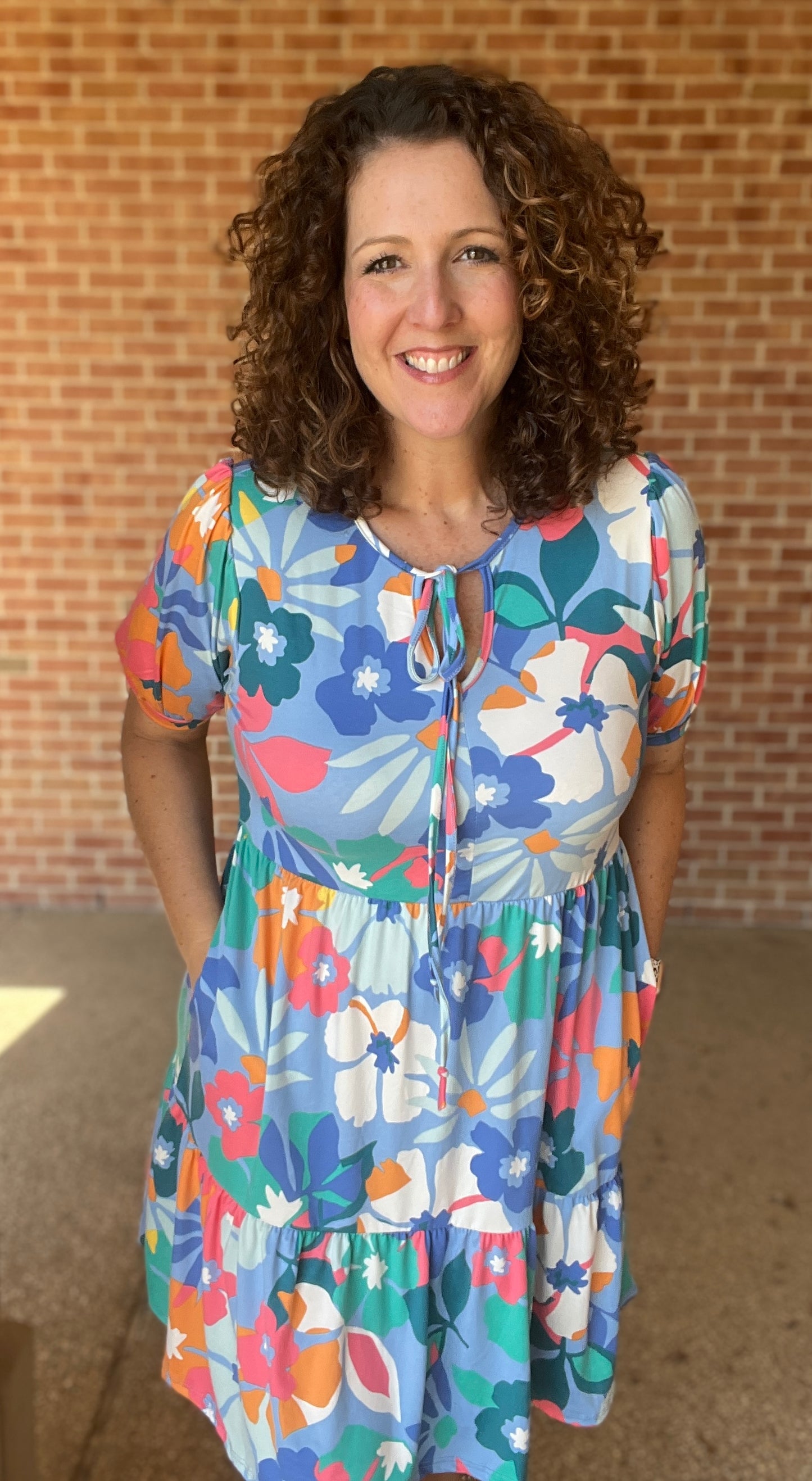 Soft Floral Dress with Pockets