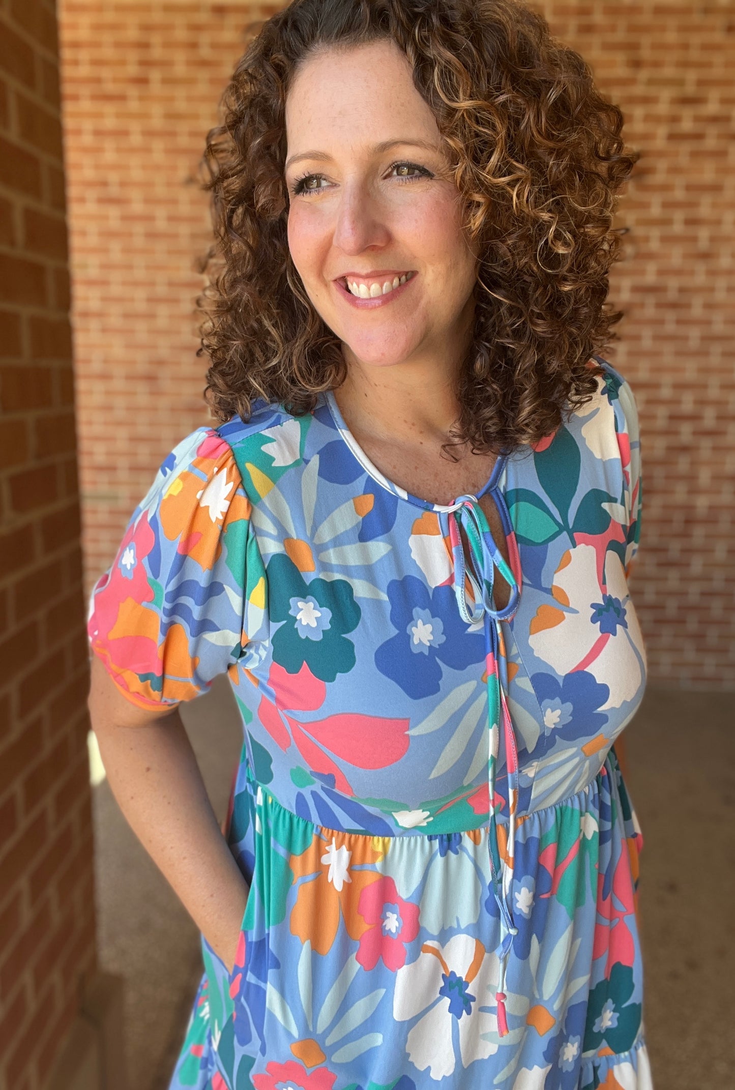 Soft Floral Dress with Pockets