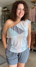 Load image into Gallery viewer, Multi Stripe One Shoulder Top