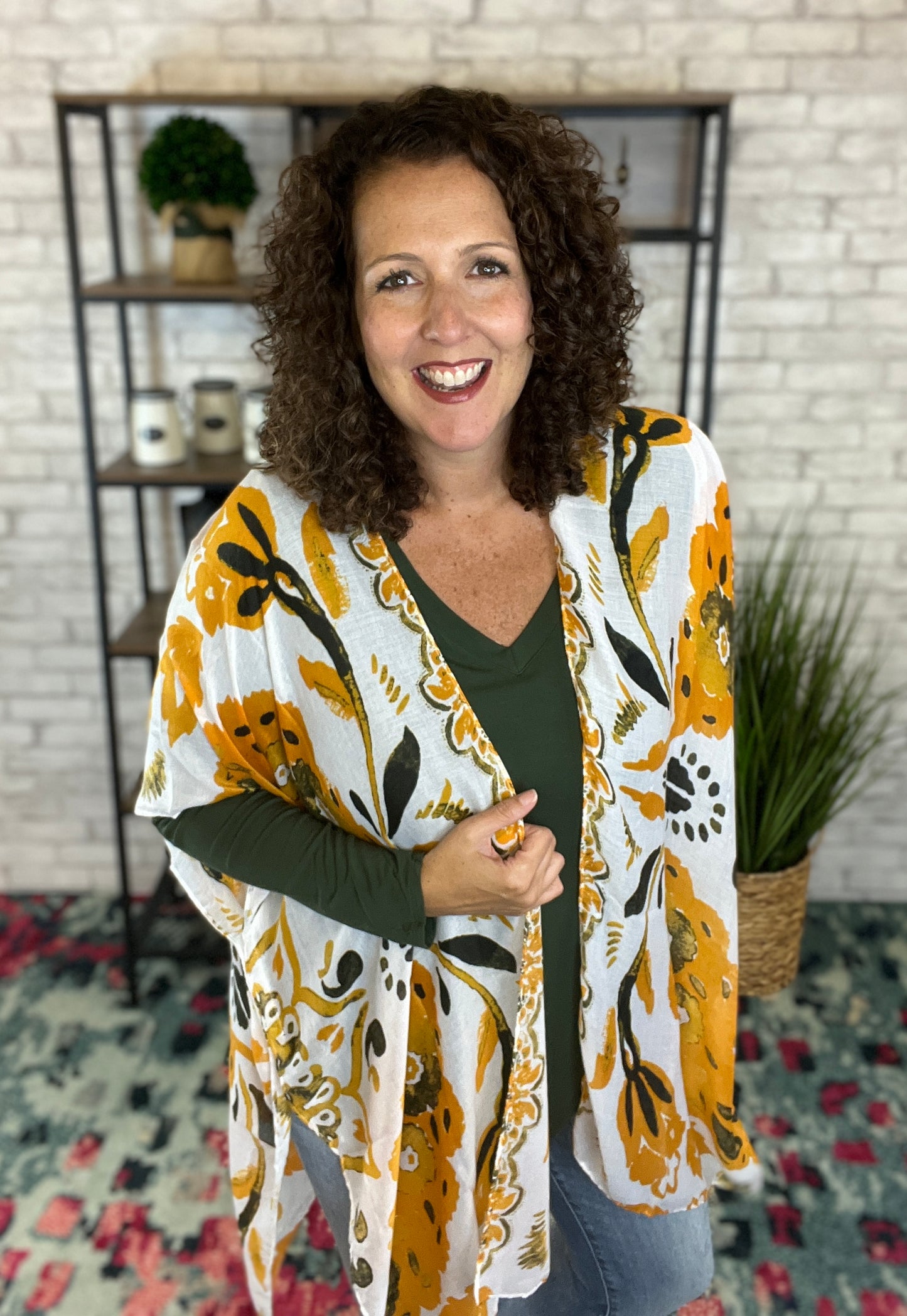 Bold Boho Fall Floral Kimono