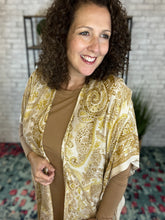 Load image into Gallery viewer, Caramel Paisley Kimono with Tassels