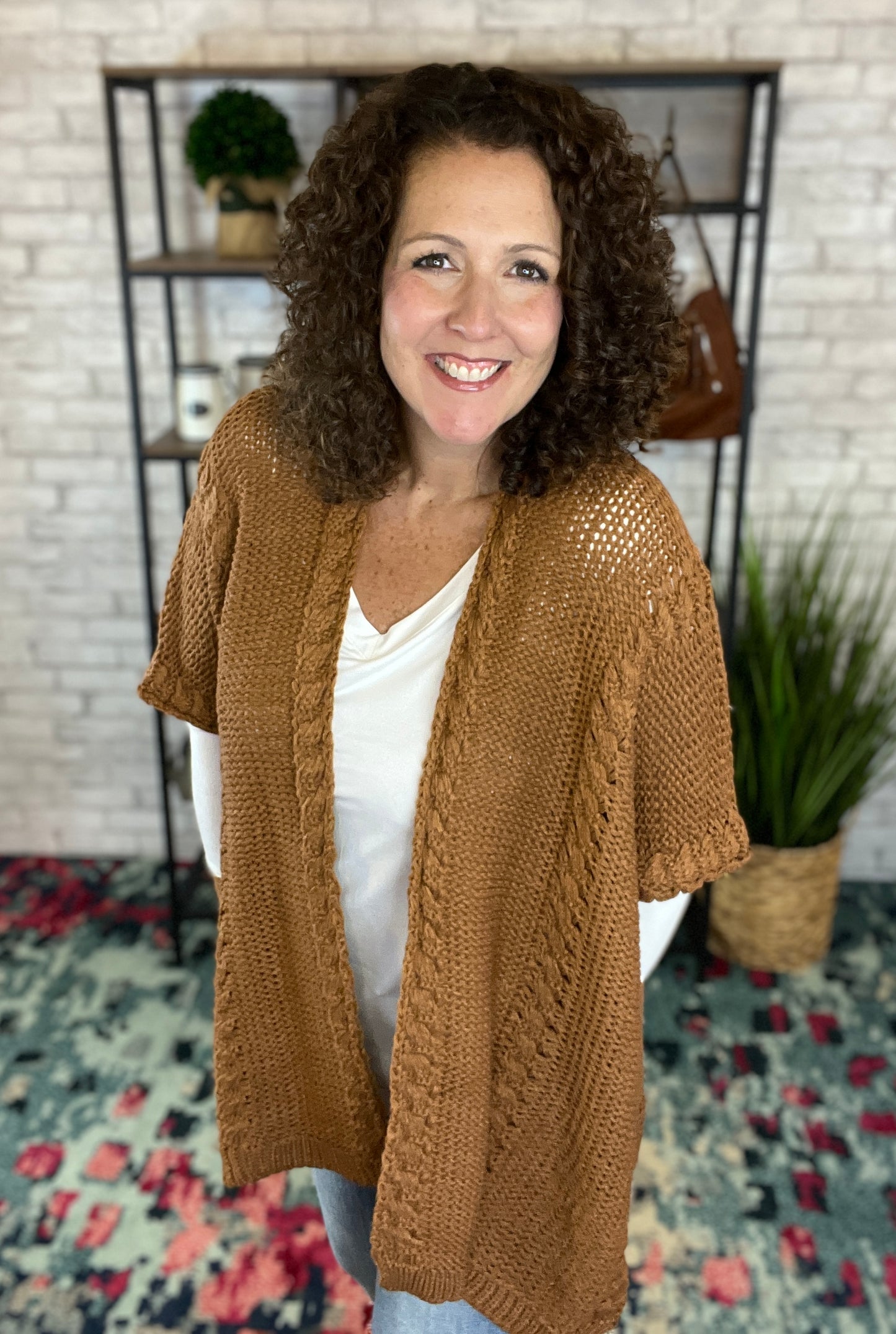 Cozy Caramel Knit Kimono