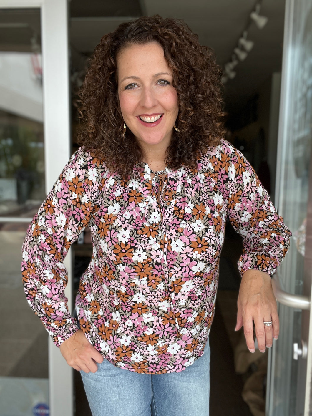 Fall Daisy Floral Top