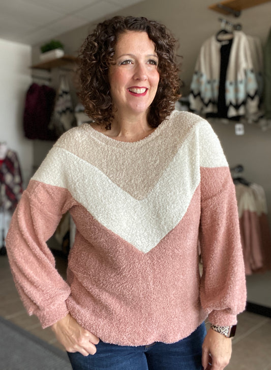 Plush Knit Chevron Top