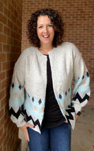 Load image into Gallery viewer, Diamond and Chevron Fuzzy Cardigan