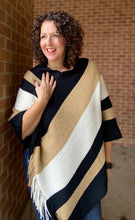 Load image into Gallery viewer, Color Block Fringe Poncho - BEIGE