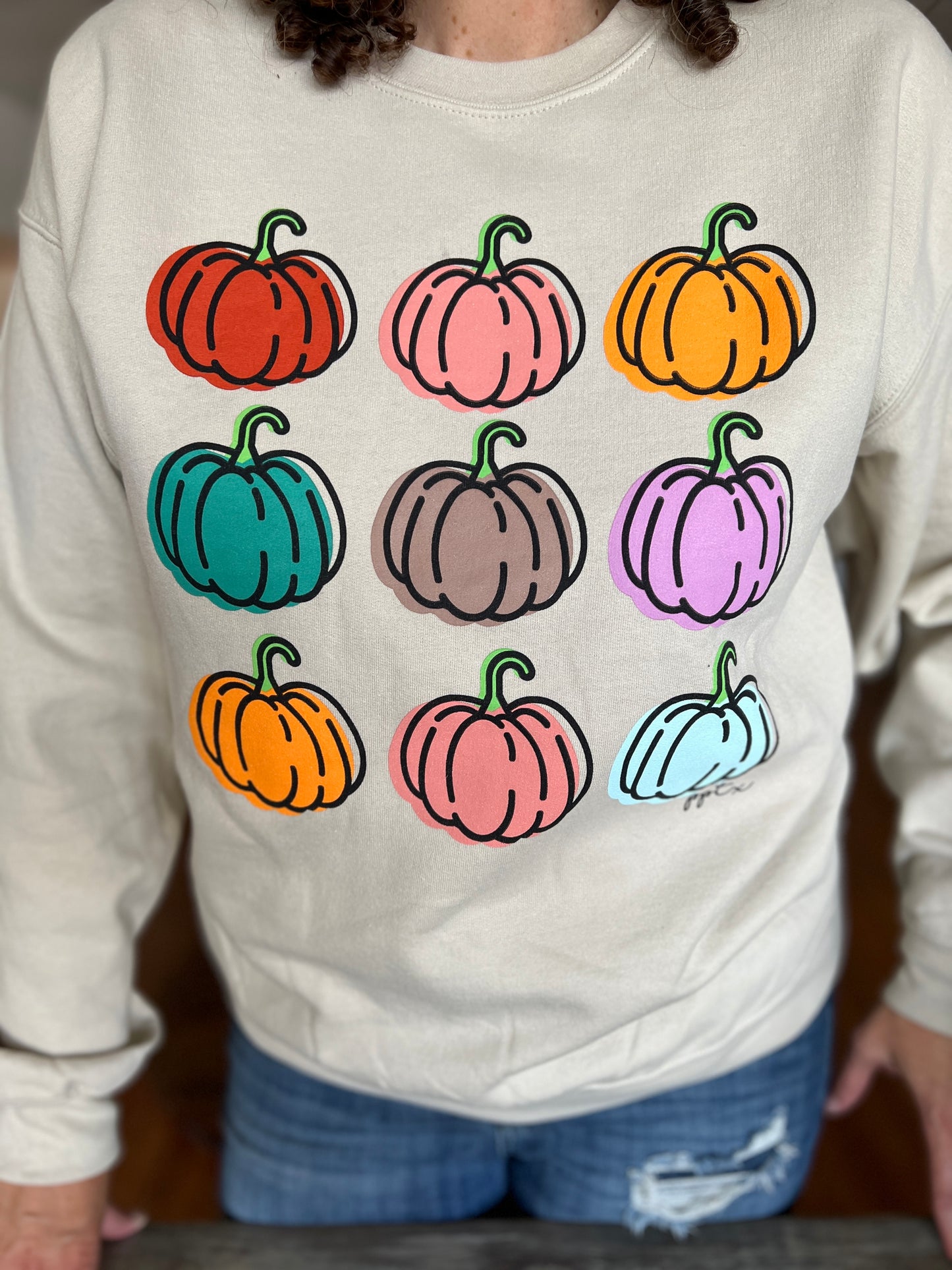 MIXED COLORED PUMPKINS Graphic Sweatshirt