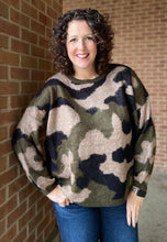 Load image into Gallery viewer, Fuzzy Camo Sweater