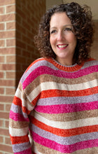 Load image into Gallery viewer, Chenille Striped Sweater - ROSE/CORAL