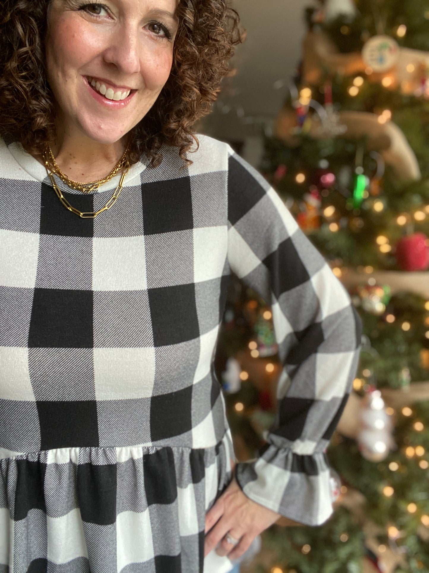 Buffalo Plaid Peplum Top