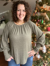 Load image into Gallery viewer, Ribbed Bishop Sleeve Top with Wide Cuff