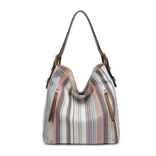 Load image into Gallery viewer, Boho Stripe Canvas 2-in-1 Hobo Bag