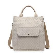 Load image into Gallery viewer, Woven Checkered Satchel with Shoulder Strap