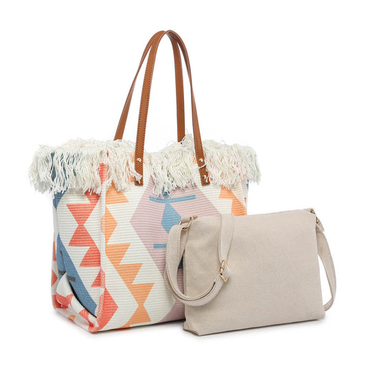 Multi Aztec Woven Tote