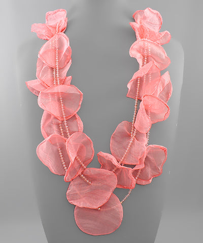 Fabric and Bead Necklace