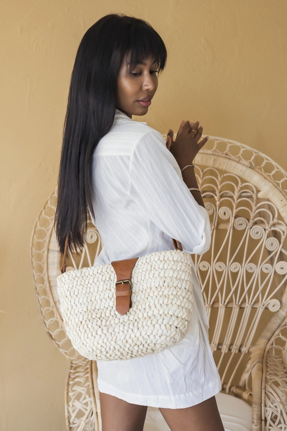 Seagrass Crossbody with Vegan Leather Accents