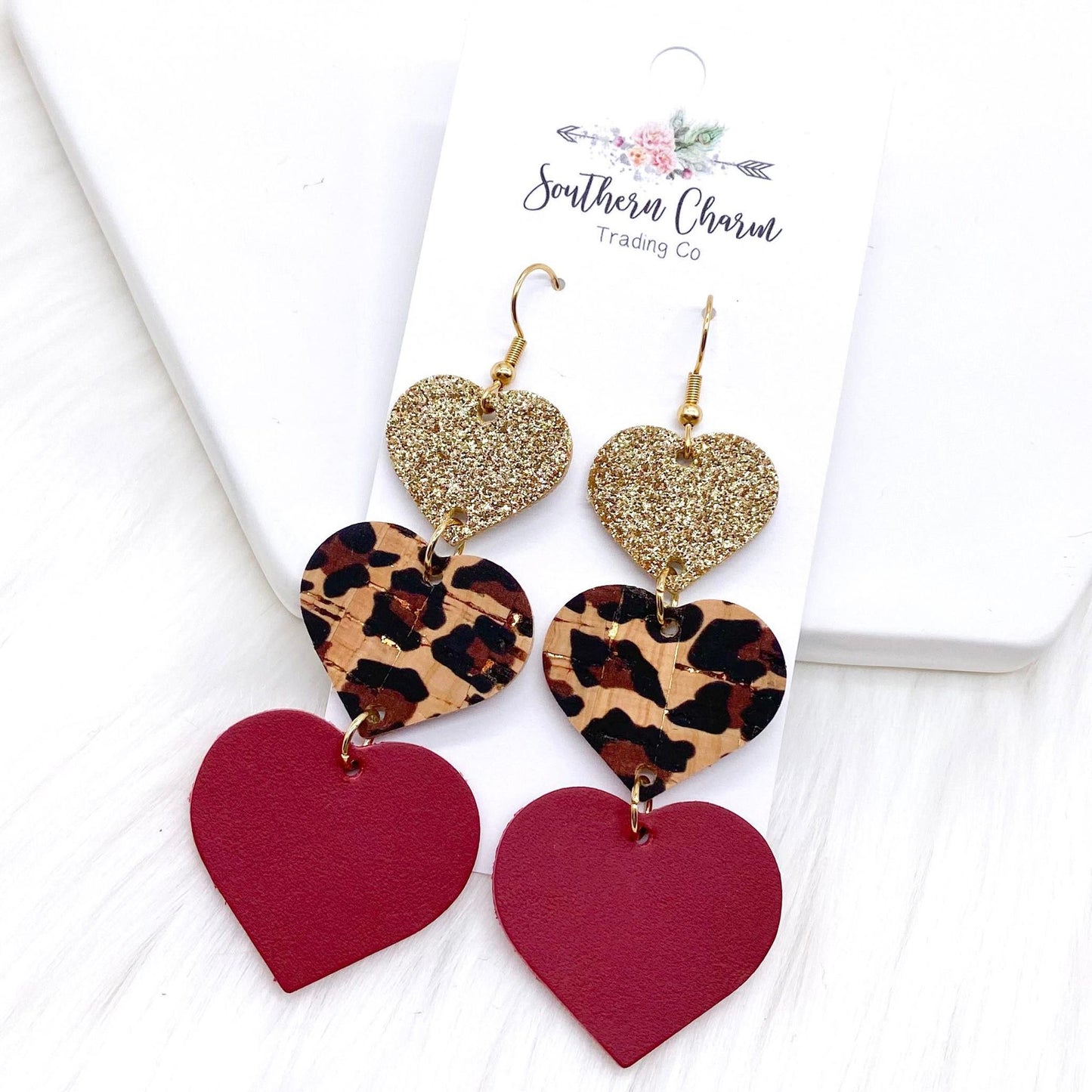 Mixed Heart Dangle Earrings